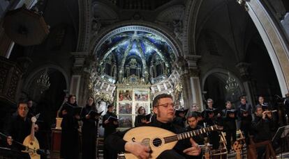 Capella de Ministrers en l'assaig general del 'Cant de la Sibil.la' a la catedral de València.