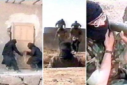 Setmarian dirigió los campos terroristas de Derunta y Al-Ghuraba en Afganistán. Imágenes tomadas de un vídeo donde grupos de <i>muyahidin</i> entrenan en el campo afgano de Al Faruq.