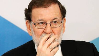 Rajoy en la reunión de la ejecutiva del PP.