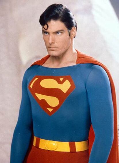 Christoper Reeves en una escena de la primera película de Superman.