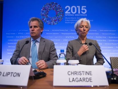 Christine Lagarde junto a David Lipton, em uma imagem de arquivo