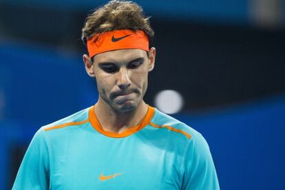 Nadal, durante el partido contra Klizan.