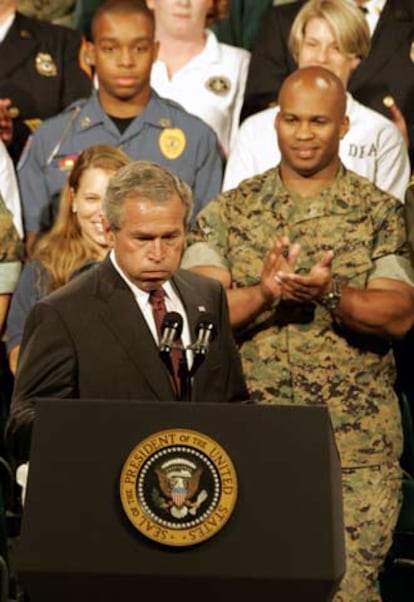 El presidente Bush, ayer durante su discurso en la academia del FBI en Quantico.