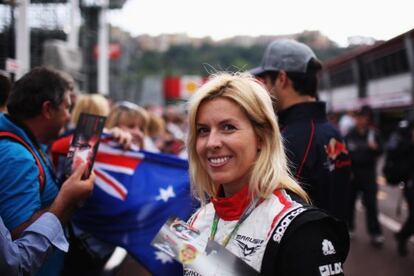 María de Villota of Spain and Marussia signs autographs for fans during previews to the Monaco Formula Grand Prix on May 25.