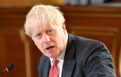 O primeiro-ministro do Reino Unido Boris Johnson durante um discurso em Londres, no dia 1 de setembro.