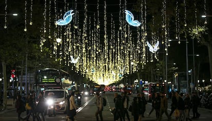 Il·luminació de Nadal al passeig de Gràcia de Barcelona.