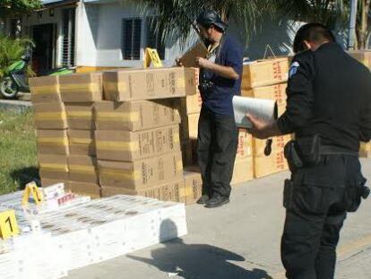 Incautación de cigarrillos ilegales en Centroamérica.