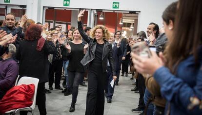 Meritxell Batet en la sede del PSC tras el resultado de las elecciones generales del 28 de Abril.