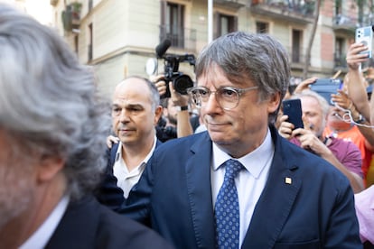 Carles Puigdemont esta mañana en Barcelona.