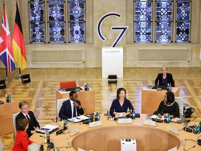 Varios ministros de Exteriores del G-7, en Münster (Alemania) este viernes.