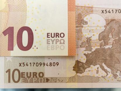 Fotografía facilitada por el Banco de España del nuevo billete de 10 euros.