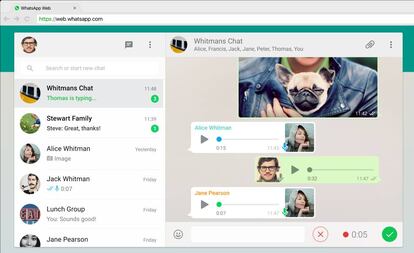 Versión para PC de WhatsApp.