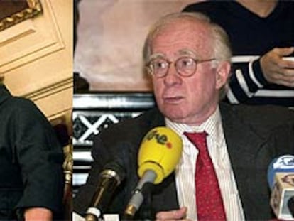 A la izquierda, la ministra de Cultura, Pilar del Castillo, y a la derecha, el presidente de la Sociedad General de Autores y Editores (SGAE), Eduardo Bautista.