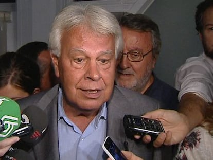 Felipe Gonz&aacute;lez aquest dimarts a Madrid.