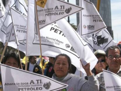 Manifestaci&oacute;n contra la privatizaci&oacute;n de Pemex.