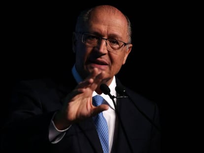 Geraldo Alckmin, durante o Única Foro, no dia 18 de junho de 2018. 
 