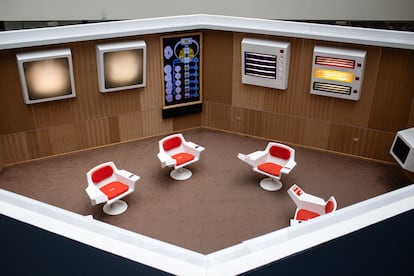 The Cybersyn replica, exhibited at the Palacio La Moneda Cultural Center.