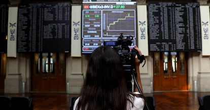 Panel informativo de la Bolsa española 