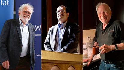 Desde la izquierda, Anton Zeilinger, Alain Aspect y John Clauser.