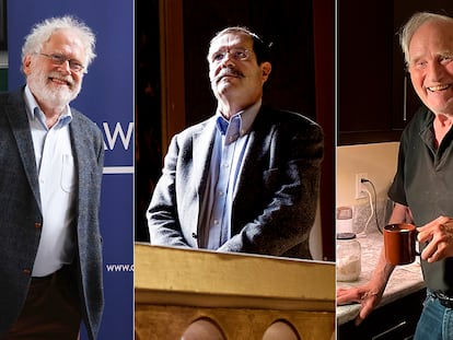 Desde la izquierda, Anton Zeilinger, Alain Aspect y John Clauser.