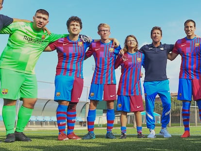 Integrantes del equipo del FC Barcelona que participa en LaLiga Genuine Santander.