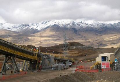 Vista de la mina peruana de Las Bambas.