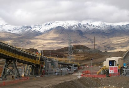 Vista de la mina peruana de Las Bambas.