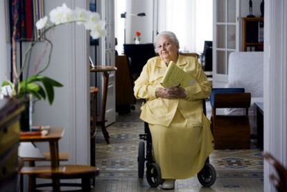 Carmen Balcells, fotografiada el año pasado en su casa de Barcelona.