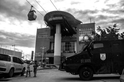 O teleférico do Morro do Alemão.