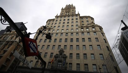 El edificio Telefónica, primer rascacielos de Madrid.