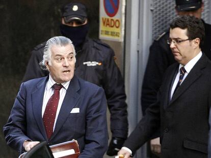 El extesorero del PP Luis B&aacute;rcenas en febrero de 2013 en la Audiencia Nacional.