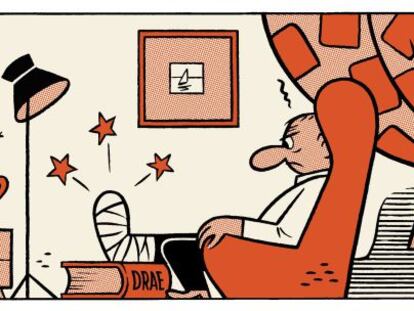 Montañas de libros y un dedo sin nombre