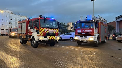 Dos camiones de bomberos, el pasado noviembre.