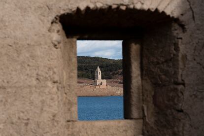 Detalle del pantano de Sau.