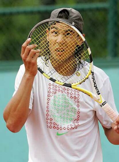 Rafa Nadal, en un entrenamiento en Pars.