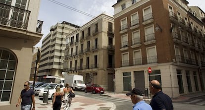 Una de las esquinas de la calle Tomás de Heredia de Málaga.