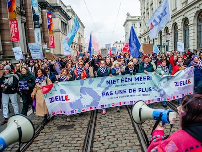 Manifestación por el Día Internacional contra la Violencia de Género, en noviembre en Bruselas.