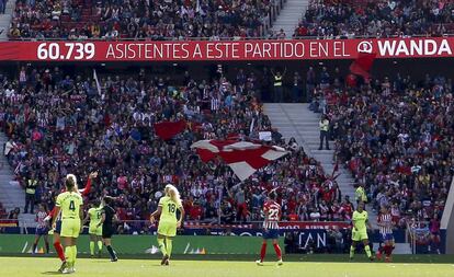 60.739 espectadores en el Atlético-Barcelona, el pasado marzo.