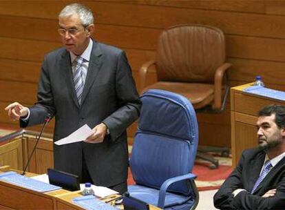 Emilio Pérez Touriño, ayer en la sesión de control al Gobierno.