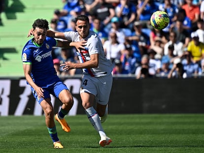 Momento del partido de Liga entre Getafe y Barcelona, el 16 de abril de 2023.