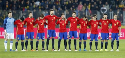 La selecci&oacute;n espa&ntilde;ola de f&uacute;tbol, en su &uacute;ltimo partido ante Ruman&iacute;a.