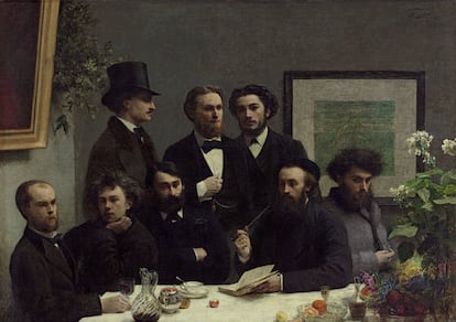 Paul Verlaine, Arthur Rimbaud, Elzear Bonnier, Leon Vallade, Émile Blémont, Jean Aicard, Ernst d´Hervilly y Camille Pelletan