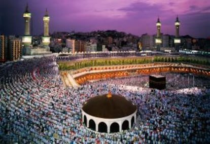 Vista aérea de la mezquita de Al-Haram, en La Meca (Arabia Saudí).