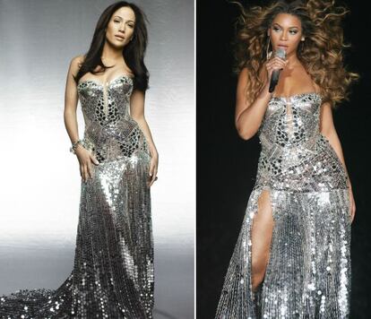 En diciembre de 2006, Jennifer Lopez era protagonista de la edición de diciembre de la revista 'Harper's Bazaar', en la que la cantante aparecía con un vestido plateado. Un año después Beyoncé lució el mismo traje, pero con una apertura en la pierna, durante una actuación en Reino Unido.