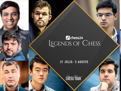 Cartel anunciador del torneo Leyendas del Ajedrez