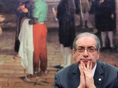 Eduardo Cunha, o criador do 'centrão', no dia 14, na Câmara.