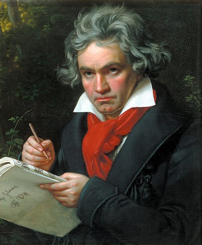 Ludwig van Beethoven, según un retrato de Joseph Karl Stieler.