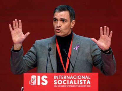 El presidente del Gobierno, Pedro Sánchez, este sábado en Madrid.