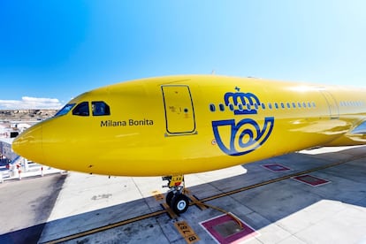 El Airbus A330 ‘Milana Bonita’ es el nombre del avión de Correos Cargo que cubre la ruta Hong Kong-Madrid todos los lunes y viernes, y con capacidad de carga de 50 toneladas.