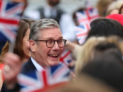 El primer ministro británico, Keir Starmer, tras ganar las elecciones el 5 de julio en Londres.